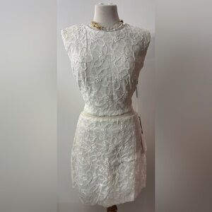 Elegant White Lace skirt set